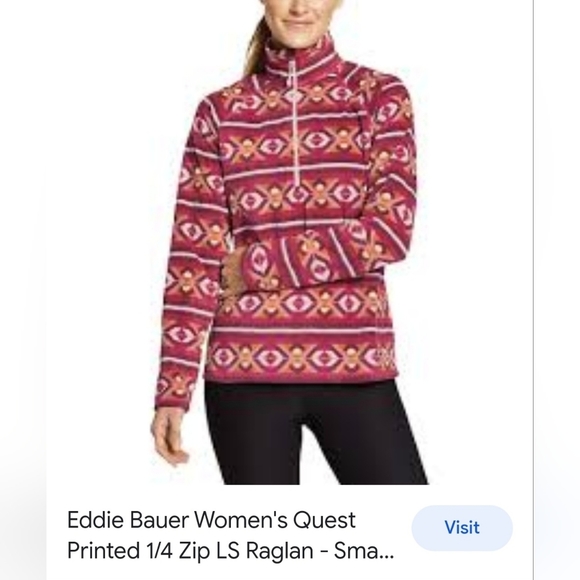 Eddie Bauer Quest Aztec Fleece Zip Pullover Size: 2XL - Picture 13 of 13